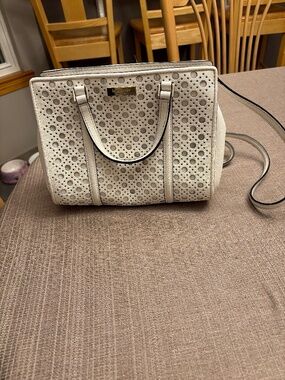 Kate Spade white perforated handbag